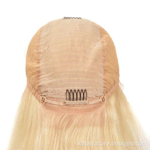 Wholesale 10A 100% Virgin Brazilian Straight Wig Human Hair Lace Front Wig 613 Blonde Lace Closure Hair Wig